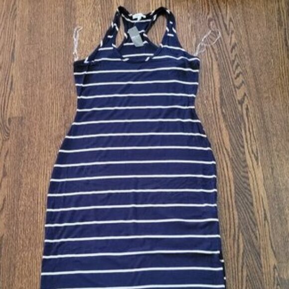 New Reitmans Maxi Dress Navy Blue White Striped Brand New NWT Womens Size XS - Picture 8 of 8
